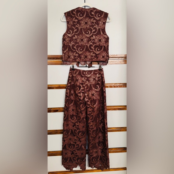 Antonio Melani x Jennifer Sumko Josephine Laser Cut Lace Tie Front Vest 🎀 Size 0 - Picture 9 of 10